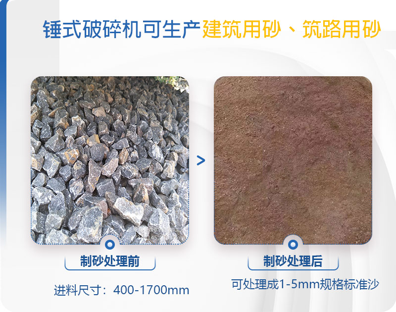 pcz1615重錘破可以制砂嗎，附現(xiàn)場(chǎng)視頻